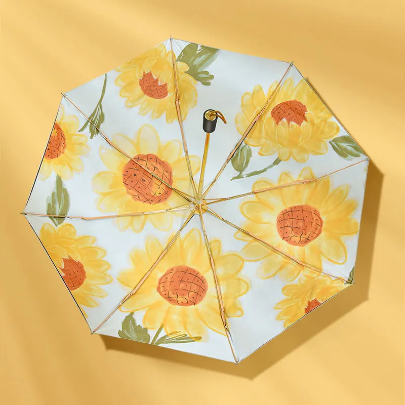 Nordic Minimalist Style Light Sun Umbrella Female Anti Uv Sunshade Four Seasons Universal Sunflower Rain or Shine Parapluie Luxe