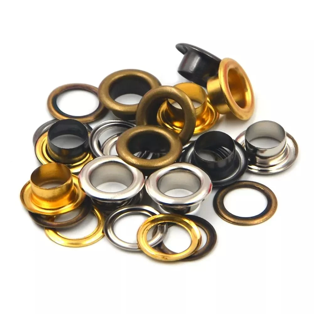 100Pcs Mix Color Hole Metal Eyelets With Grommets For Leathercraft DIY Bag Tags Shoes Belt Cap Clothes Scrapbooking Accessories