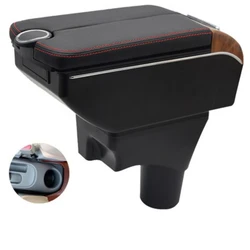For sunny micra March Armrest Box Double doors open 7USB interface Centre Console Storage Box Arm Rest Car accessories armrests