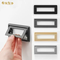 Drawer free perforated flat handle furniture bedside cabinet concealed buckle handle tatami invisible surface mounted handle
