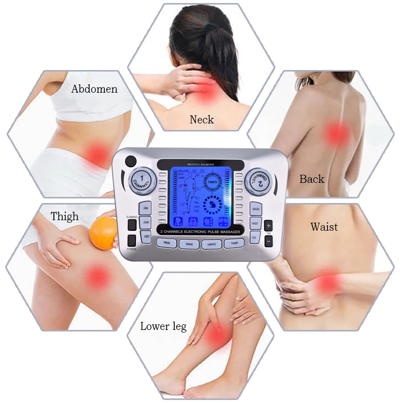 20 Levels Body Massage Electronic Slimming Pulse Massage Muscle Relax Pain Relief Stimulator Tens Acupuncture Therapy Machine