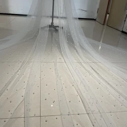 350cm Length Pearls Wedding Veil 300cm Width 1T Bridal Veil Luxurious Bride Veil Bridal Party Veils Customized