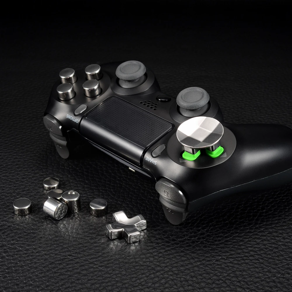 أزرار رصاصة معدنية مغناطيسية متطرفة قابلة للتعديل D-pad dpad طقم تصليح ل PS4 أذرع التحكم في ألعاب الفيديو جميع الموديلات (23 في 1)