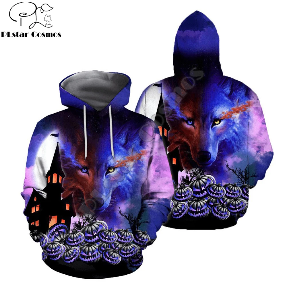 

Halloween Wolf 3D All Over Printed Men Autumn Hoodie Unisex Casual zipper hoodies Streetwear Jacket Tracksuits DK292