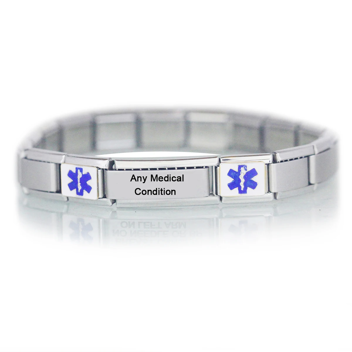 Wholesale Customize 9mm Links Superlink Medical Alert Custom Disease Name Italian Charms Bracelet Fit Zoppini Boxer