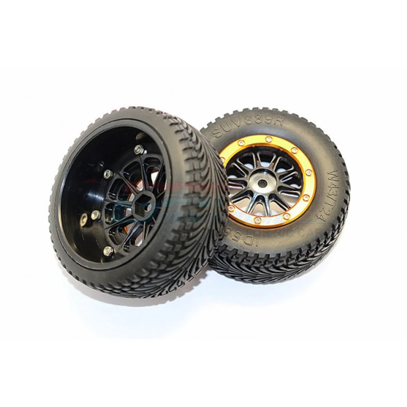 

GPM RUBBER REAR TIRES WITH PLASTIC 10 POLES PATTERN REAR WHEELS For TRAXXAS SLASH 4X4 RC Upgrade