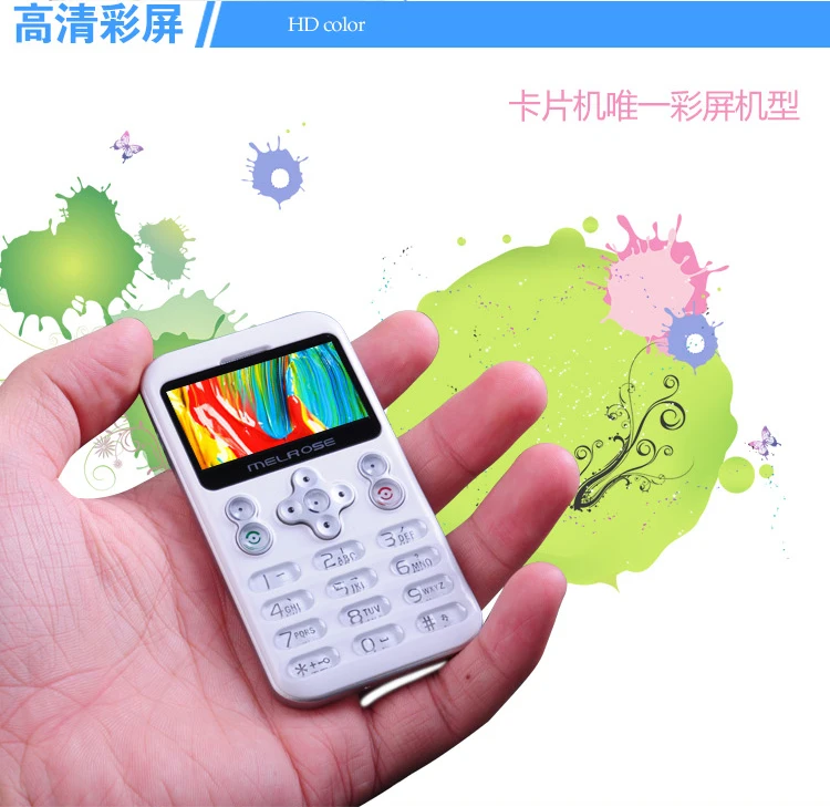 MELROSE M006 Ultra-thin Mini Card Cellphones 1.7inch Bluetooth 3.0MP Camera Super Slim Student Small Size Mobile phone