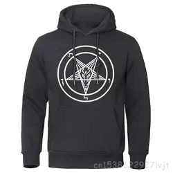 Pentagramm Hoodies Occult Gothic Satan Harajuku Streetwear Satanic Ziege Premium Baumwolle Pullover Streetwaer Tops Tees