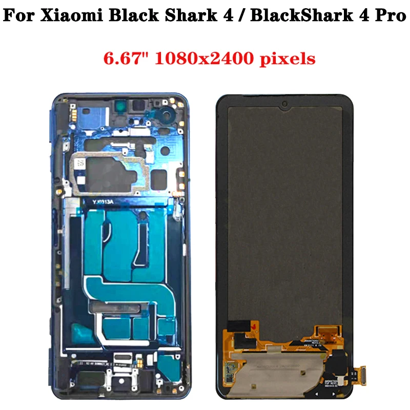 6.77“AMOLED For Xiaomi BlackShark 4 Shark  LCD Display PRS-H0/A0 Touch Screen Digitizer For Xiaomi Black Shark 4 Pro  LCD