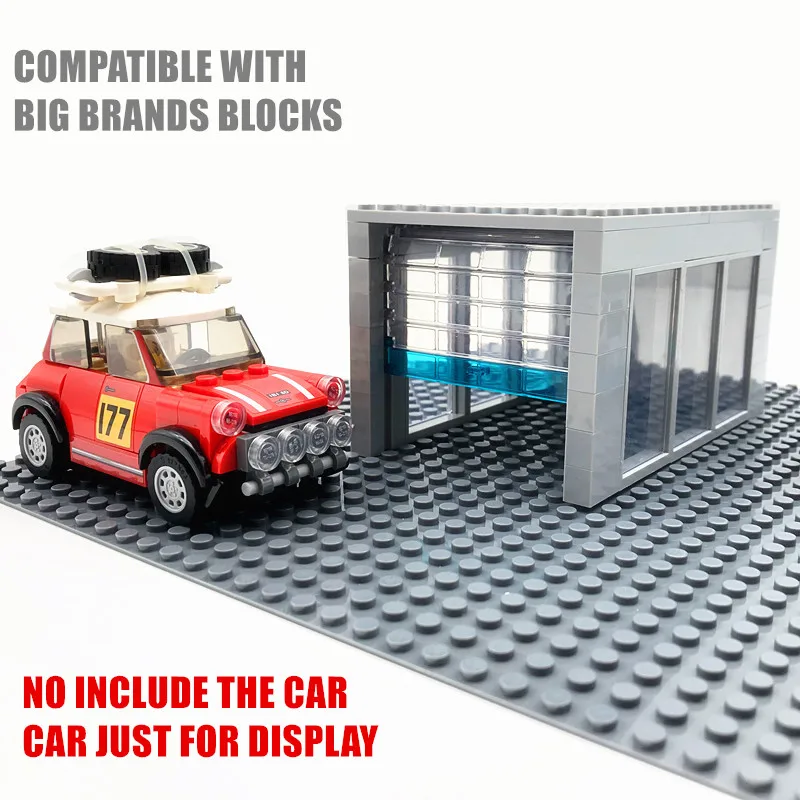 Classic Car Rolling Gate Garage Locking Bricks Doors Windows Building Blocks DIY Accessories City Car Parking MOC Parts Boy Toys