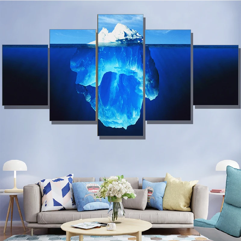 

Unframed Canvas Painting 5 Pcs Tip Of The Iceberg Painting Canvas Wall Art Picture Home Decor Living Room Print Large