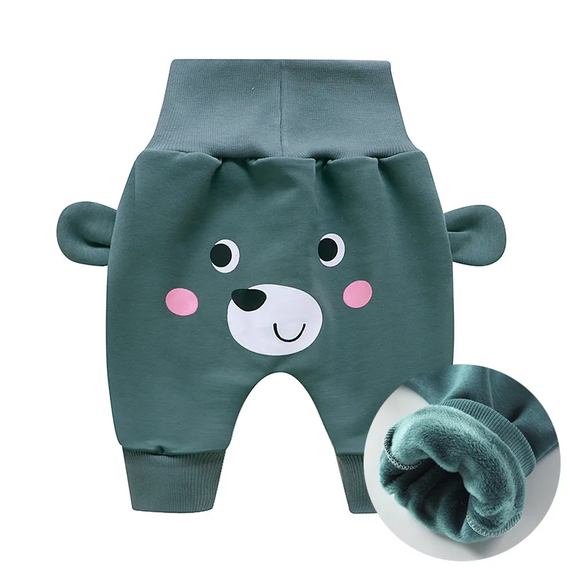 Winter Baby Cute Pants Boys Girl Cartoon High Waist Protection Belly Children Toddler Keep warm pants Newborn pants