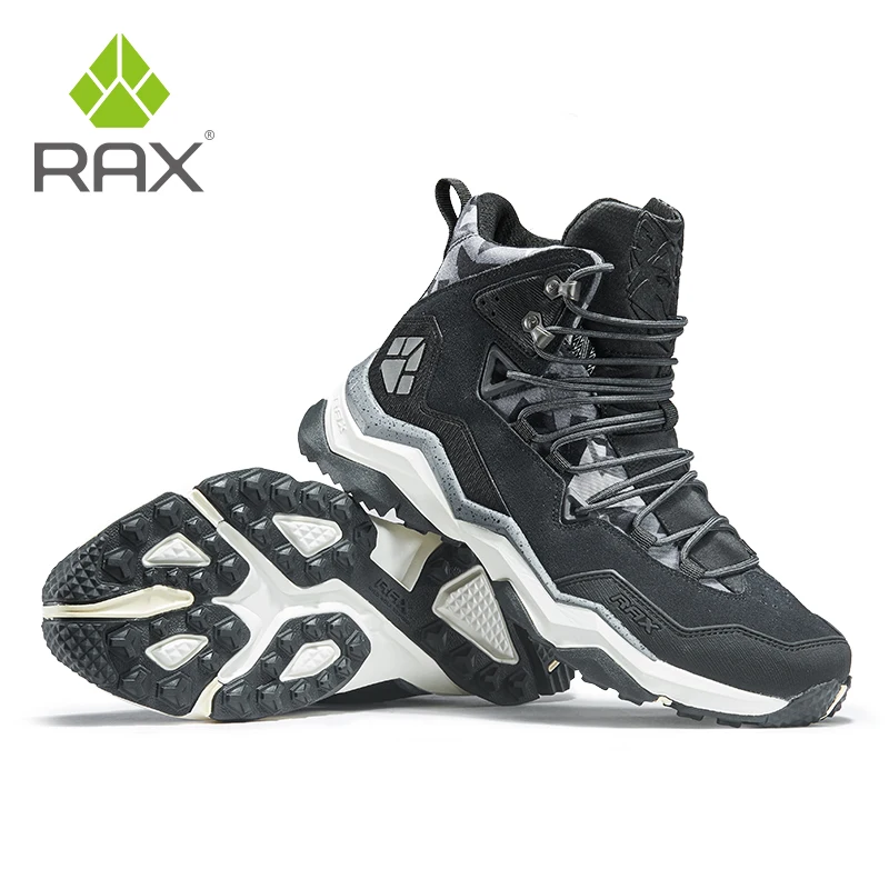 RAX Men Hiking Shoes winter Waterproof Outdoor Sneaker Men Leather Trekking Boots Trail Camping Climbing Sneakers leather shoes
