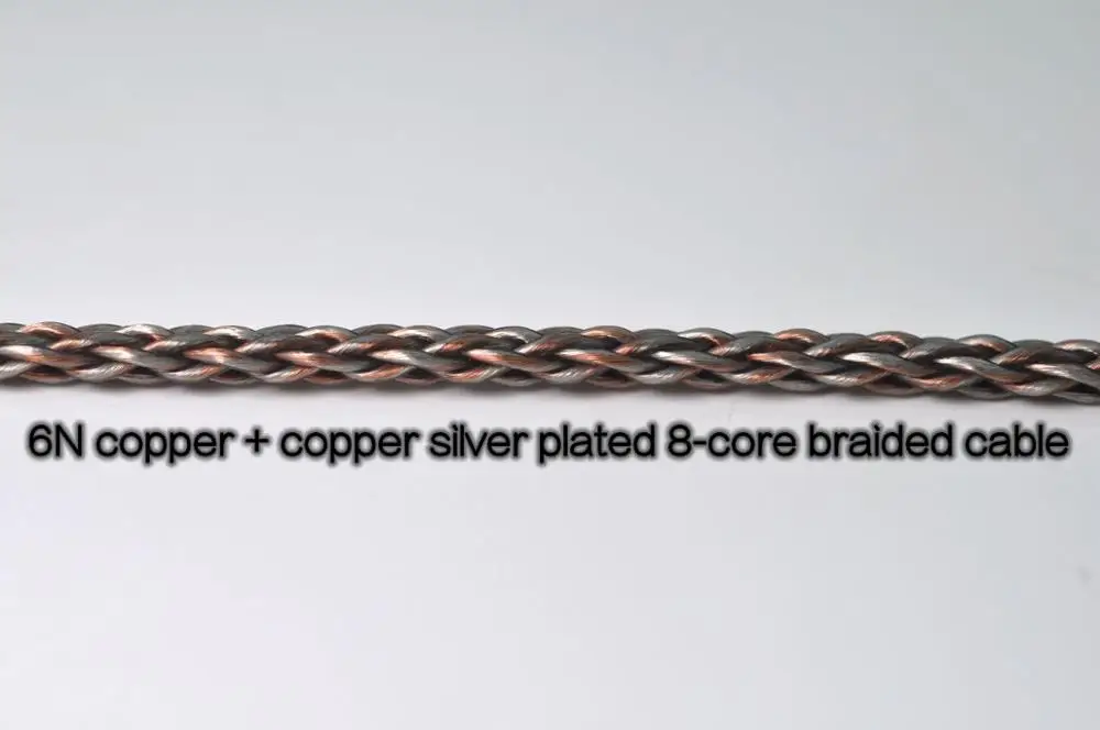 8-Core Braided Semi-finished DIY Headphone Upgrade Wire Copper-Silver Hybrid 6N OCC - Image 2