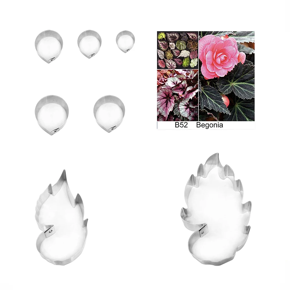 Begonia fondant sugar flower cutters baking cake decorations Polymer Clay Cold Porcelain gumpaste tools