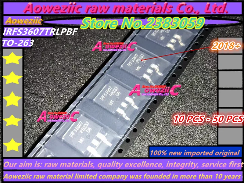 

Aoweziic 2020+ 10 PCS 100% new imported original IRFS3607TRLPBF IRFS3607 TO-263 N-Channel MOSFET 75V 80A