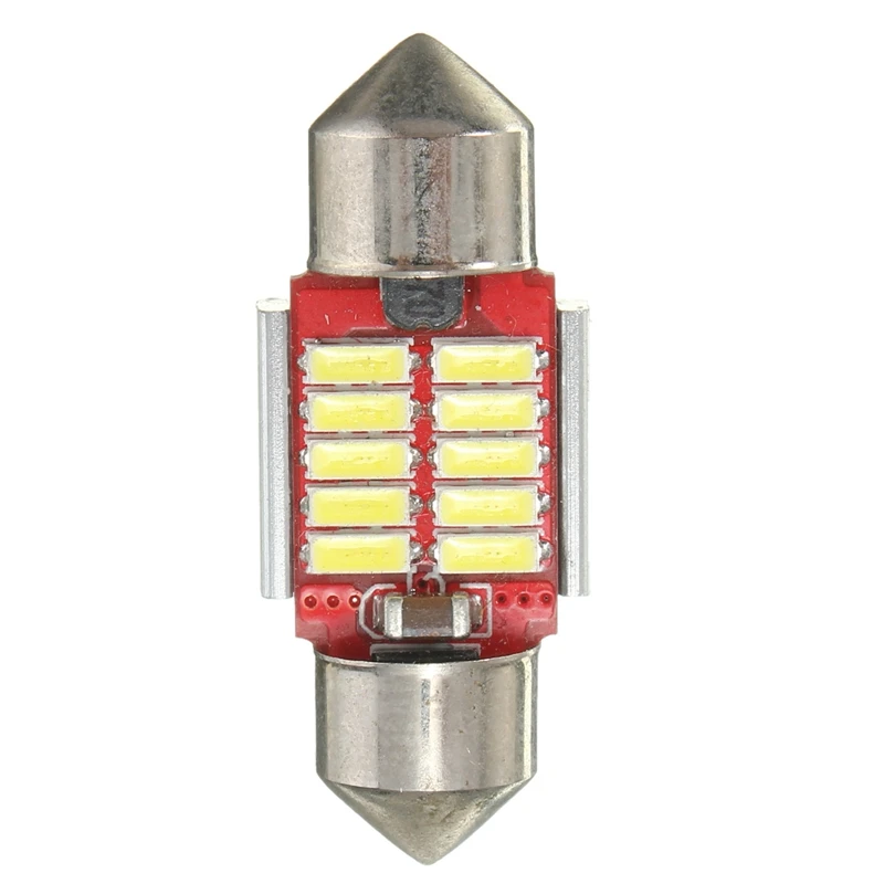 1/2 sztuk 31mm 10 SMD 4014 LED błąd Canbus bezpłatne wnętrza Festoon Doom automatyczne światło żarówki czysty biały DC 12-24V Parking Dropshipping