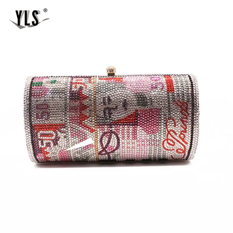 Luxury Oval Women Money Crystal Evening Clutch Bag Cocktail Dinner Party Diamond Handbags Purses Ladies Wedding Bags