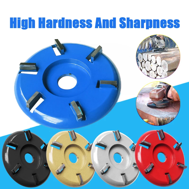 Flat Curved Knife Wood Grinding Wheel Rotary Disc Wood Turbo Carving Disc Angle Grinder Disc 16mm Bore 3 4 5 6 8 Teeth