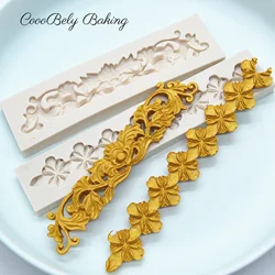 Lace Silicone Molds For Baking Chocolate Fondant Jelly Candy Cake Decoration Baking Tools Flowers Resin Art Moulds FM1089