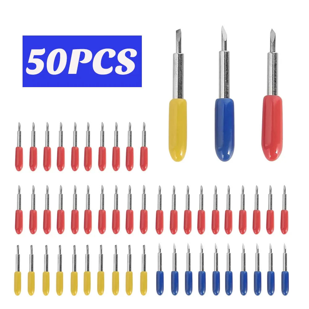 50/30/10pcs 30/45/60 Degrees Roland Cricut Cutting Plotter Vinyl Cutter Offset Knife Blades for Sharp and Durable Carving Tools