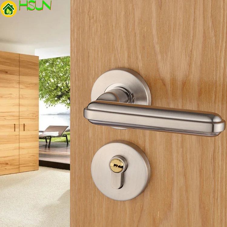 

High grade 304 stainless steel Handle lock Fashionable wooden door indoor Door lock Bedroom Door Mute Split lock