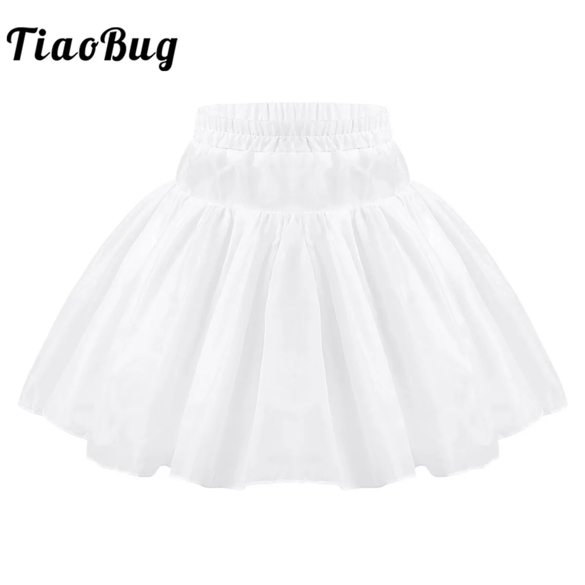 White Petticoats for Flower Girl Dress Above Knee Length Crinoline Underskirt Girls A-line Mesh Petticoat Wedding Accessories