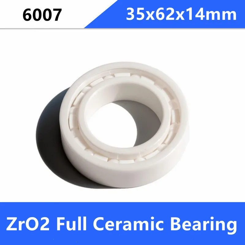 

10pcs/lot 6007 full Ceramic bearing 35x62x14 Zirconia ZrO2 Ceramic deep groove ball bearings 35*62*14 mm