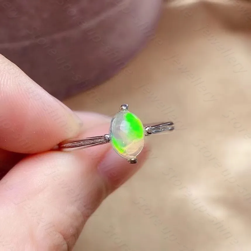 

Luxury atmosphere hot sale style natural opal ring 925 silver women's ring noble and elegant