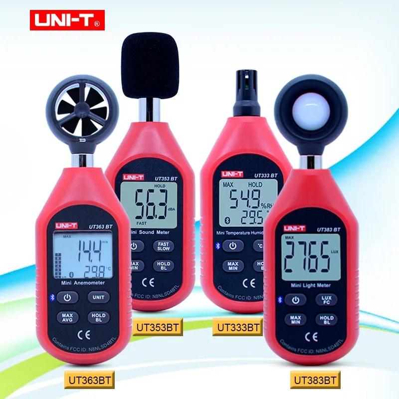 UNI-T UT333BT UT353BT UT363BT UT383BT Digital humidity meter Mini Anemometer light meter LUX Digital sound meter