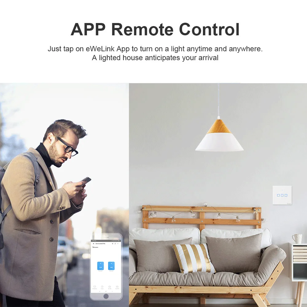 SONOFF T0UK 1/2/3 Gang Smart WiFi Wall Touch Switch SmartHome Smart Scene tramite eWeLink APP controllo vocale tramite Alexa Google Home