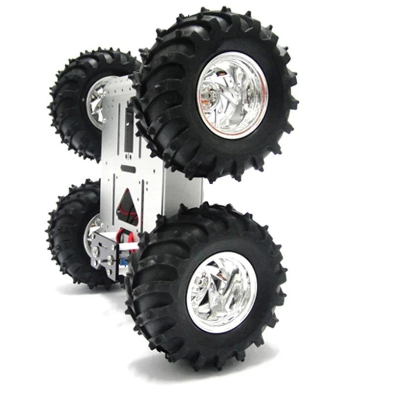 4WD Metal Smart Robot Car Chassis Kit 130mm Rubber Wheel High Torque DC Motor Heavy Load DIY For Arduino Education DIY
