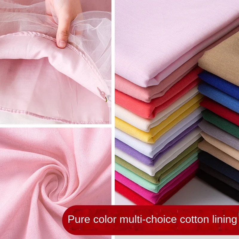 100*140cm 100% Cotton Lining Fabrics  Pure White Baby Clothes Jersey Fabric For Diy Tops Dress By the Meter Lining Screen