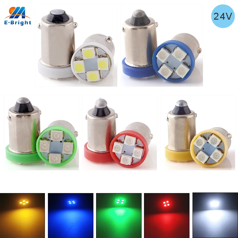 10 PCS 24V DC BA9S LED Bulbs T4W T11 Dome Map Lights BA9 1895 1891 53 57 Parking Interior Lamps Side Marker Light for Car Trucks