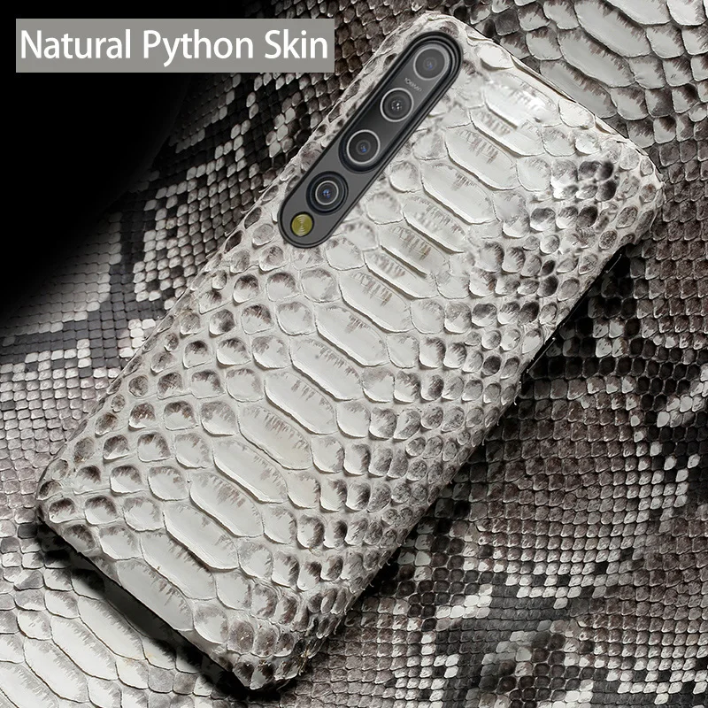 Genuine Leather Phone Case For Xiaomi Mi 12 11 10 Ultra 9 Pro SE Mix 4 2  Luxury Natural Python Snake Skin Back Cover Funda Capa