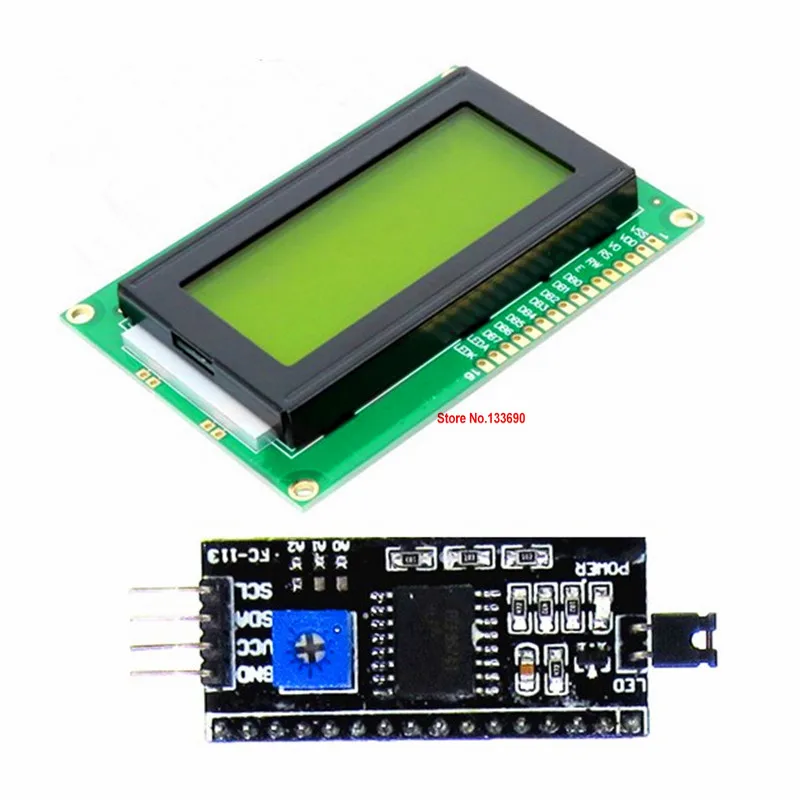 1PCS/LOT 5V 1604 16x4 16*4 164 Character LCD Display Module With Blue/Yellow IIC I2C Port HD44780 Driver For R3 Industrial Board