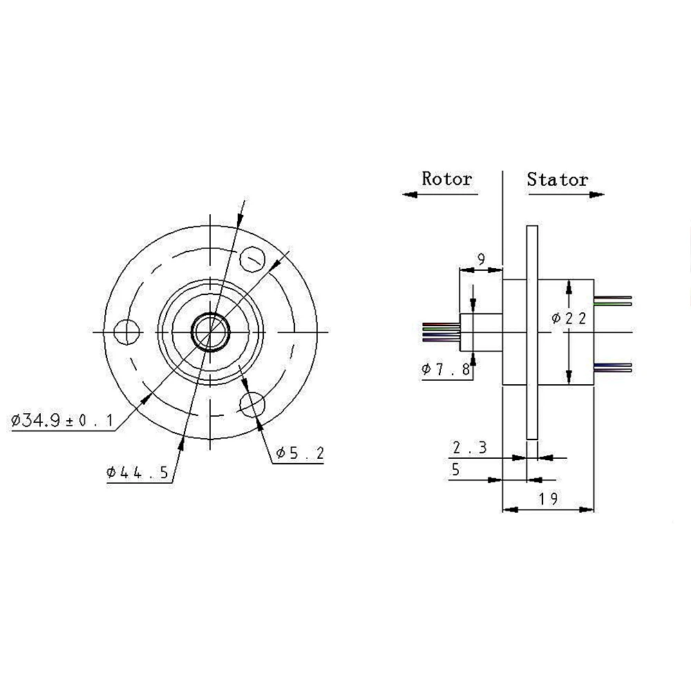 2/4/6/12 Channels 2A Hollow Shaft Slip Ring Rotation Connector with Through Hole 5mm For Camera Gimbal Ferris Wheel Rings