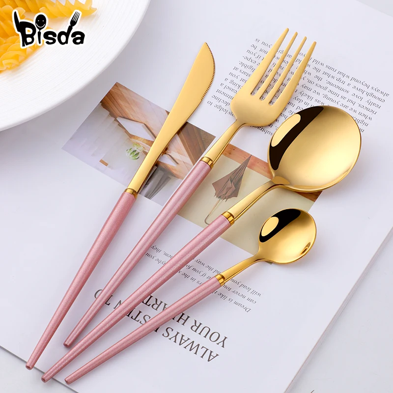 1pcs Luxury Black Flatware Stainless Steel Dinnerware Knife Fork And Spoon Set Western Tableware Gold Cutlery Food Set