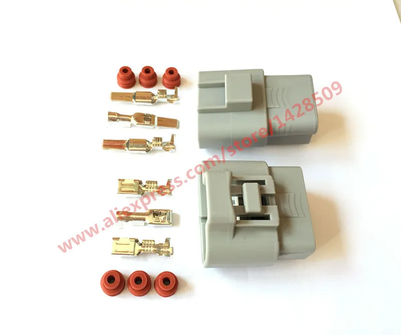 1 Set 3 Pin Electric Fan Plug Female And Male For Toyota Carola Corolla Camry 6189-0165 6188-0129