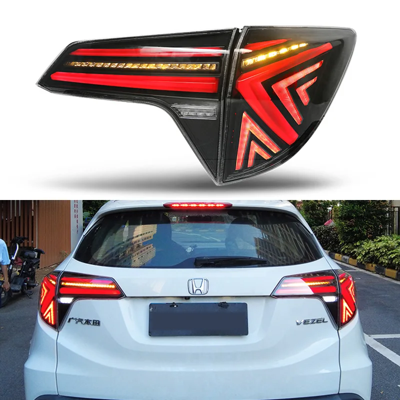 

Car LED Tail Light For Honda HR-V HRV 2014 - 2020 2021 Vezel Rear Running Light Brake Reverse Lamp Turn Signal Taillight