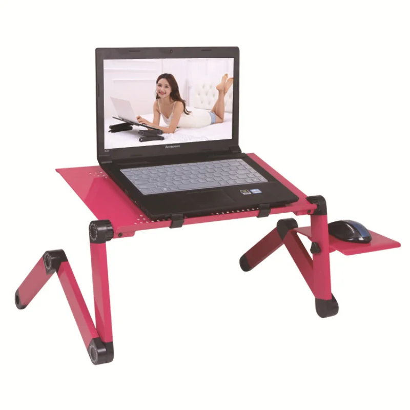 Aluminum Alloy Laptop Desk Dormitory Folding Table Lazy Computer Desk Office Bed Desk Portable Anticorrosion Aluminum Alloy Desk