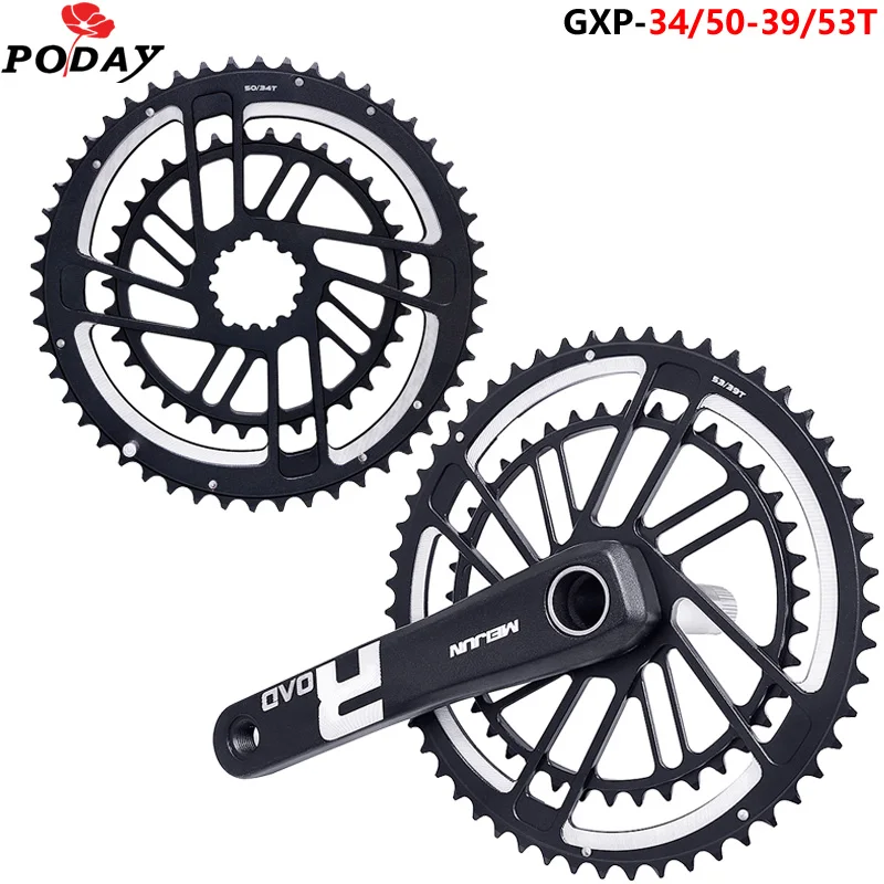 Road Bike Chain Wheel Hollow Integrated Crank 50/34T 53/39t GXP Direct Mounted GXP 170MM Crankset for SRAM