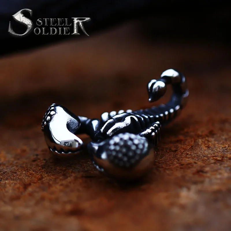 Steel soldier Punk Style unique Scorpion animal Stainless Steel Chain Necklace Fashion Vintage Women Men pendant Jewelry