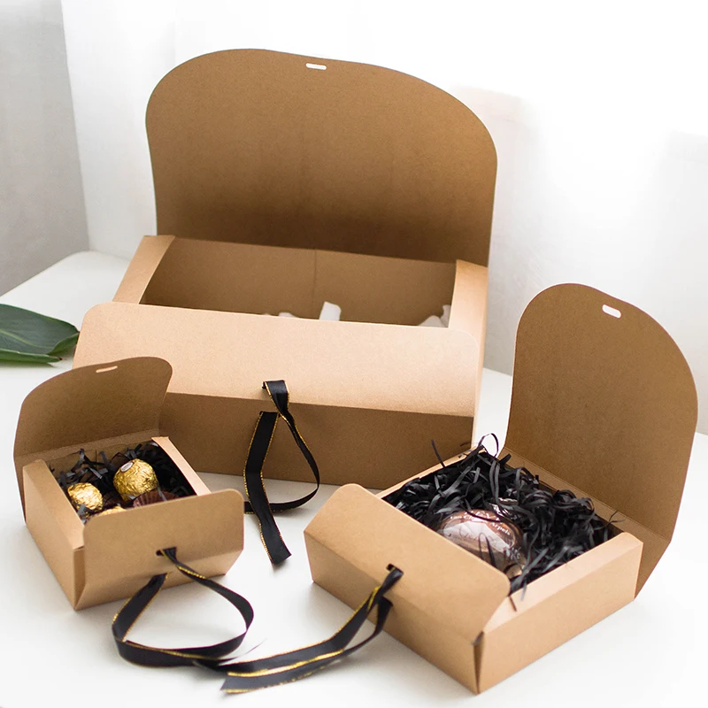 LBSISI Life-صندوق هدايا ورقي ، زفاف ، أحمر ، كرافت ، أبيض ، وردي ، حلوى ، قماش بسكويت ، تي-تي-تي-صناديق عبوة وشاح بشرائط ، 5 *