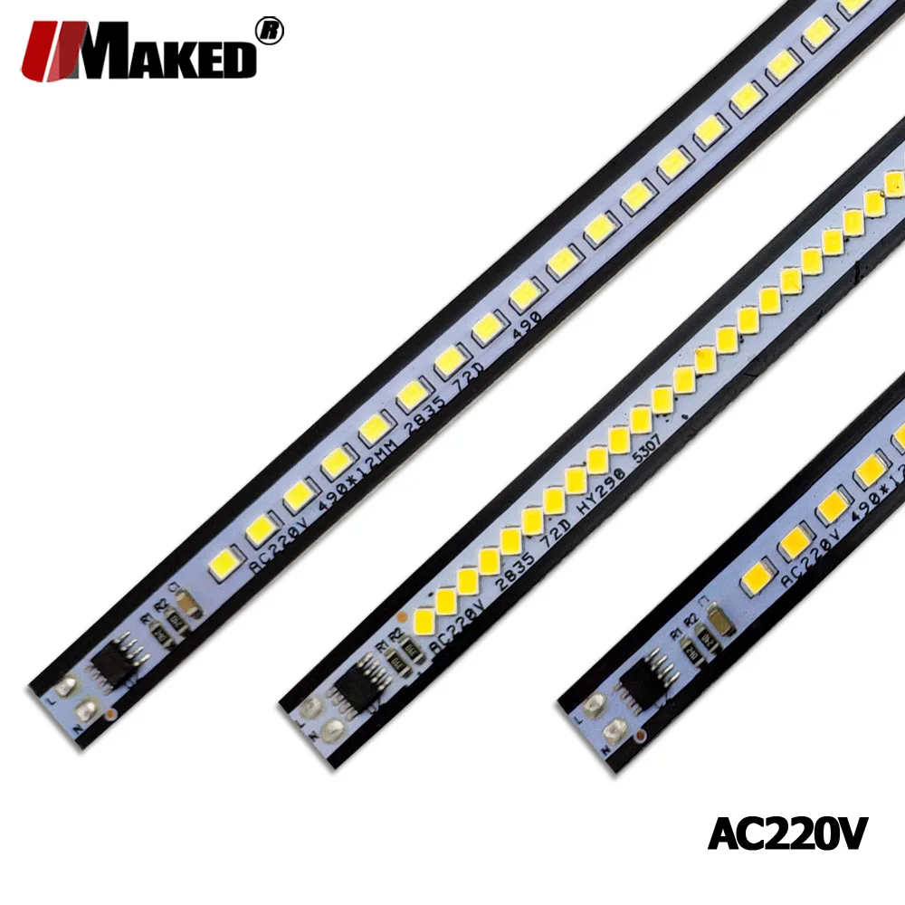 

10pc AC220V LED Bar Light 3W 4W 6W 8W 10-20-30-50CM 24-36-72LEDs SMD 2835 LED Rigid Strip Model For light boxes,kitchen Light