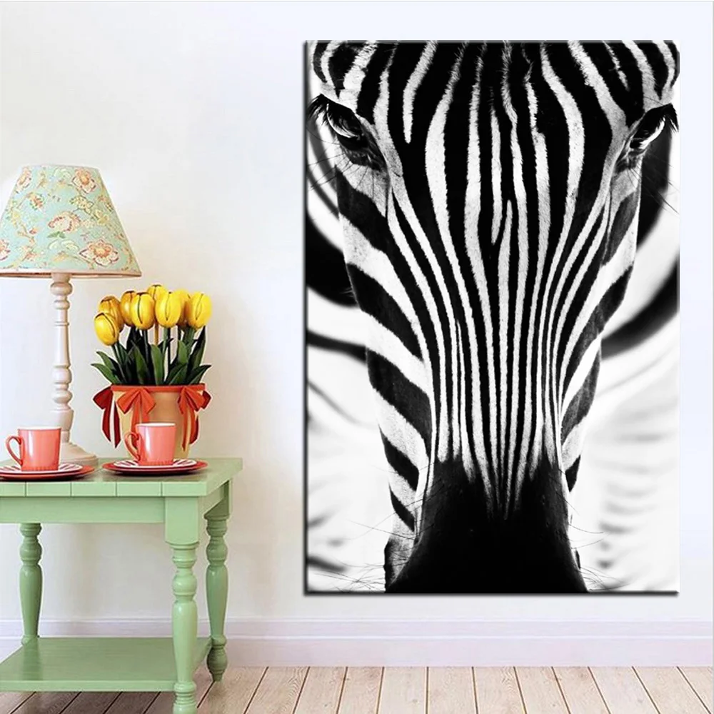 Cooles schwarzes Streifen-Zebra-Poster, Leinwanddruck, Gemälde im nordischen Stil, Wandkunst, modulares Wohnzimmer, Schlafzimmer, ohne Blockdiagramm