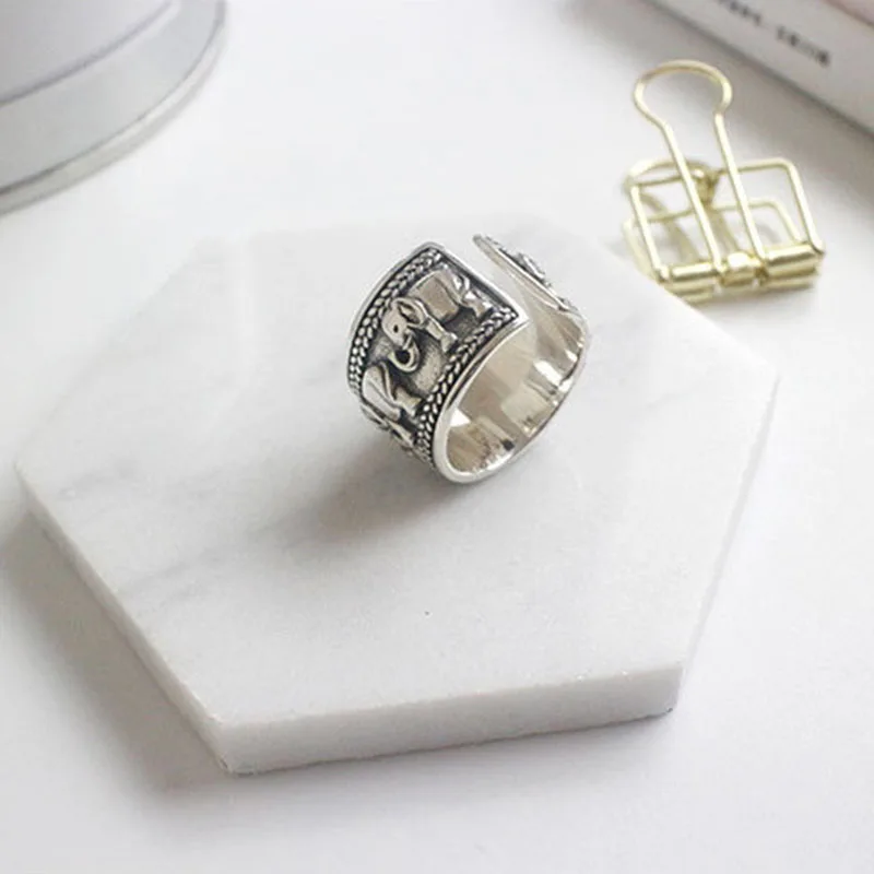 XIYANIKE Silver Color Open Rings for Women Couples Vintage Cute Elephant Animal Handmade Jewelry Party Accessories Gifts
