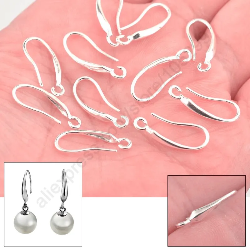 DIY Making Handmake Jewelry 925 Sterling Silver Earring Findings Ear Hook Earwires Accessory For Crystal Pearl Women