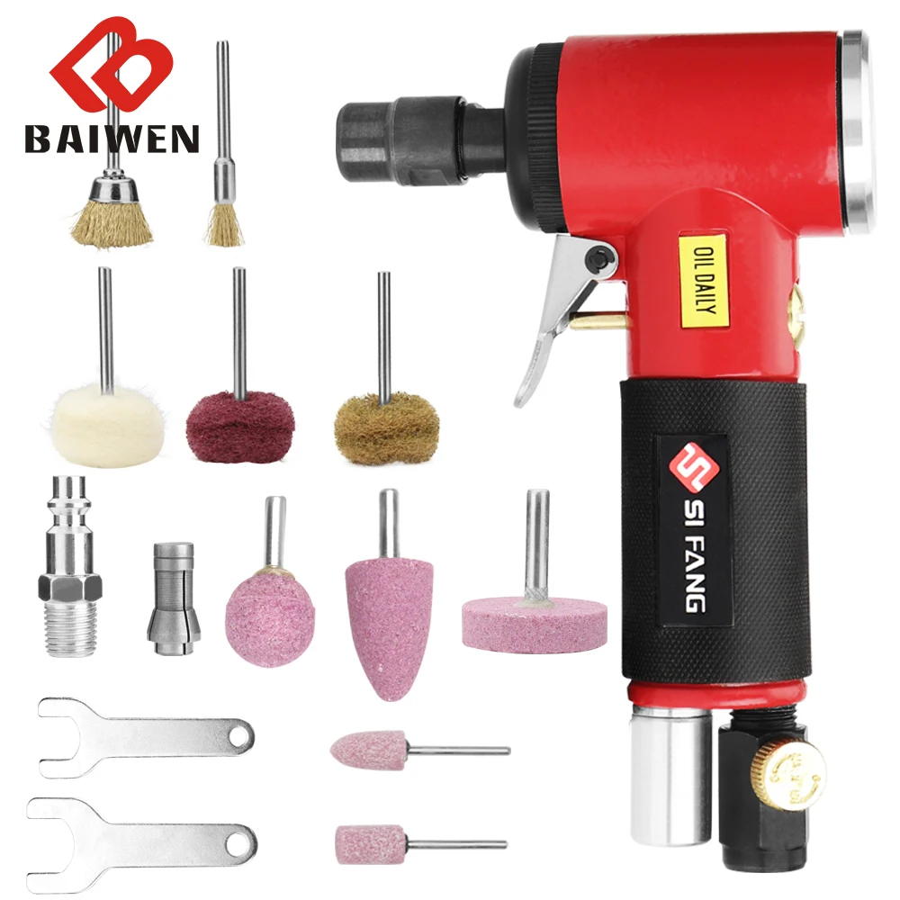 Pneumatic Grinder Machine Air Belt Sander 90 Degree Polisher Mini Angle Die Air Grinder Air Drilling Machine Polishing Tool Set