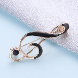 Wuli&baby Simple Enamel Music Note Brooches For Women Unisex 2-color Musical Lover Party Casual Brooch Pin Gifts